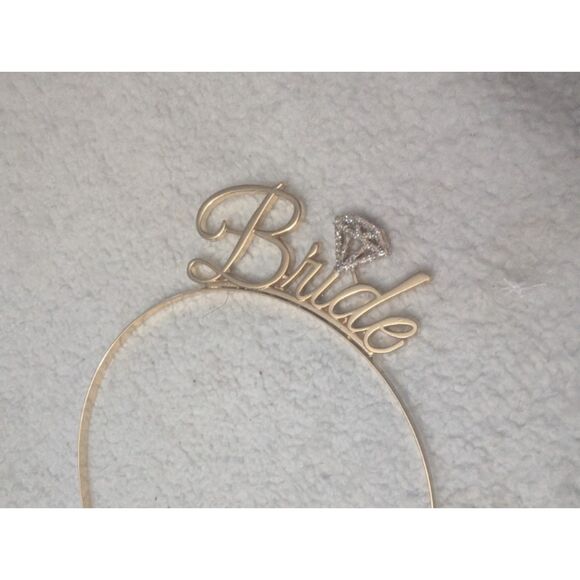 Gold-Tone 'Bride' Wedding "Bride To Be" Party Bachelorette Tiara Crown Headband - Picture 2 of 10